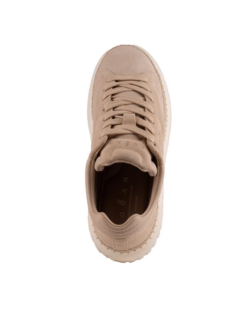 Sneakers H-Stripes in pelle scamosciata Avorio HOGAN | HXW6590FC6H U4TC210